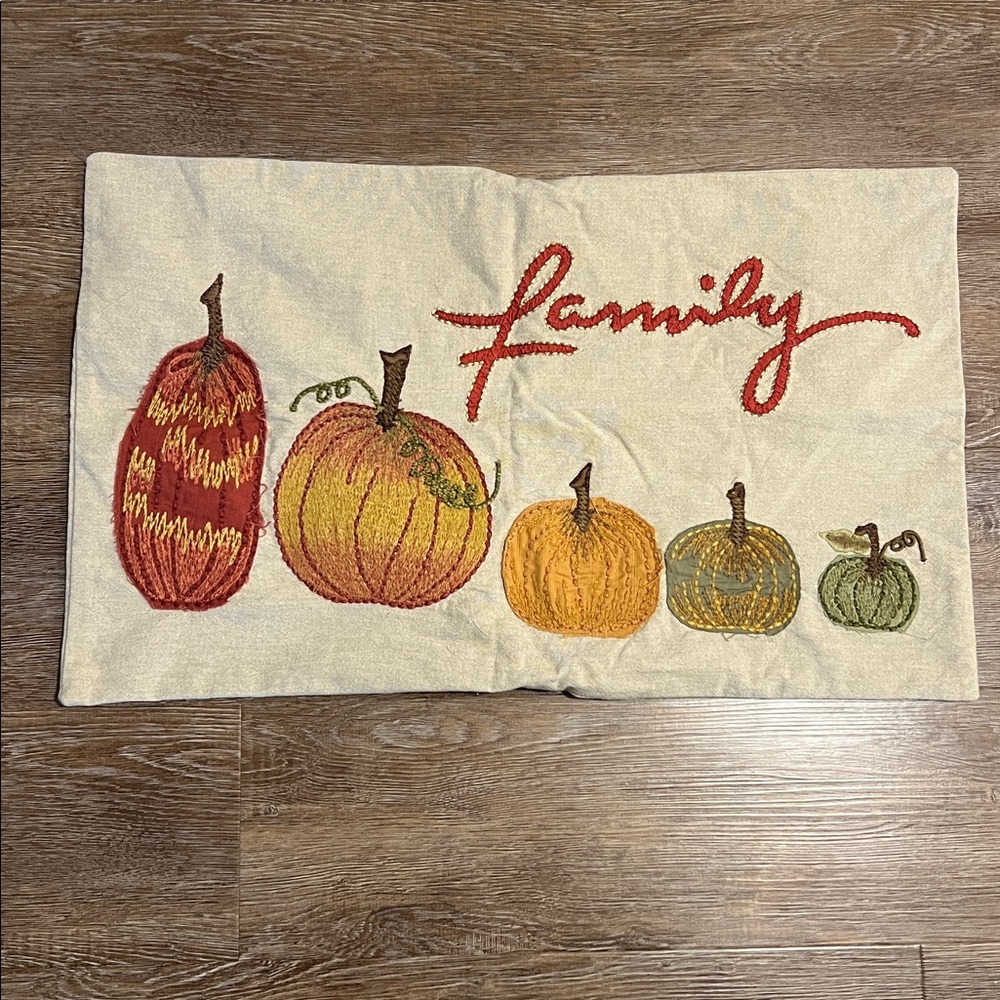Pottery Barn Beige Cotton Fabric 16x26 Autumn Pillow Cover